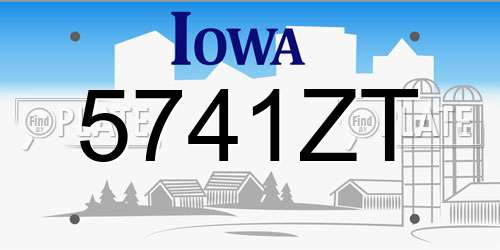 5741ZT Iowa License Plate