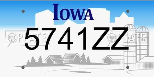 5741ZZ Iowa License Plate