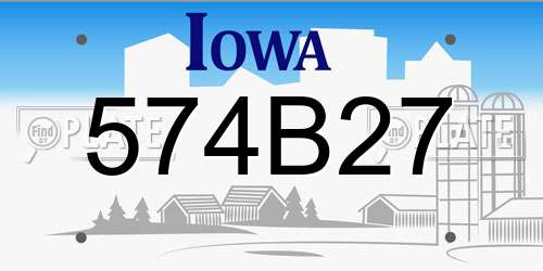 574B27 Iowa License Plate