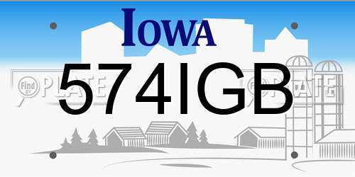 574IGB Iowa License Plate
