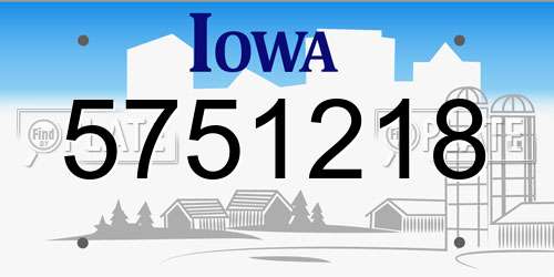 5751218 Iowa License Plate