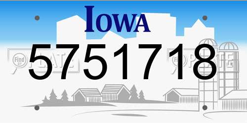 5751718 Iowa License Plate