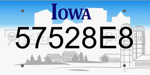 57528E8 Iowa License Plate