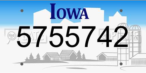 5755742 Iowa License Plate