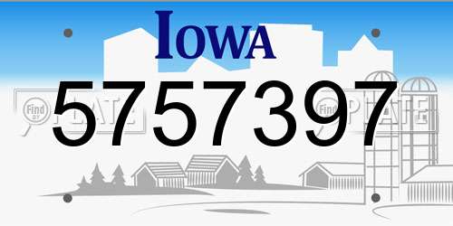 5757397 Iowa License Plate
