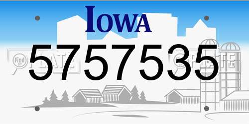 5757535 Iowa License Plate