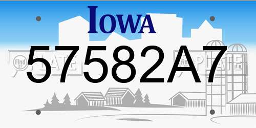 57582A7 Iowa License Plate