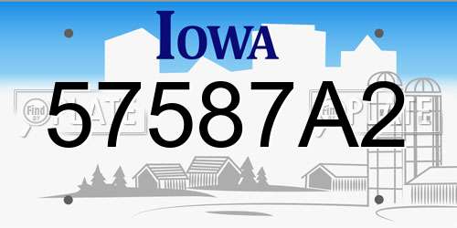 57587A2 Iowa License Plate