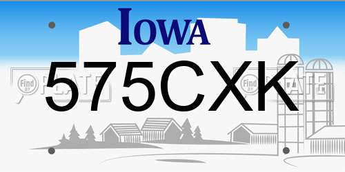 575CXK Iowa License Plate