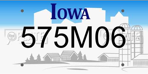 575M06 Iowa License Plate
