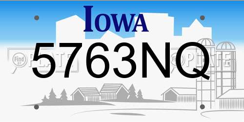 5763NQ Iowa License Plate