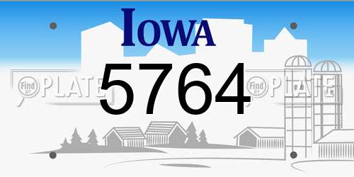 5764 Iowa License Plate