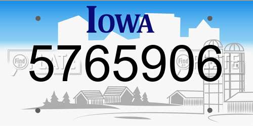 5765906 Iowa License Plate