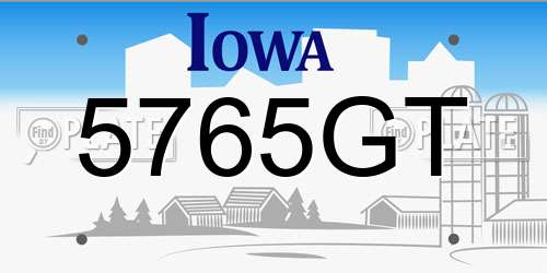 5765GT Iowa License Plate