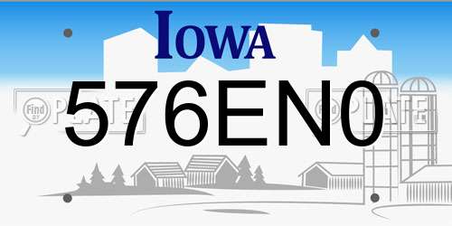 576EN0 Iowa License Plate