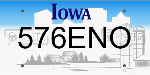 576ENO Iowa License Plate