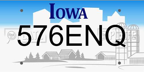576ENQ Iowa License Plate