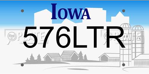 576LTR Iowa License Plate
