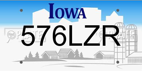 576LZR Iowa License Plate