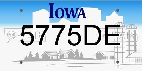 5775DE Iowa License Plate