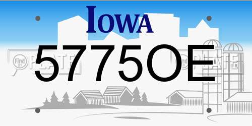 5775OE Iowa License Plate