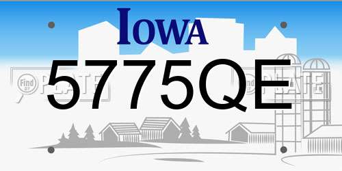 5775QE Iowa License Plate