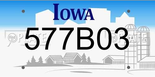 577B03 Iowa License Plate