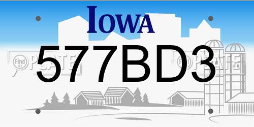 577BD3 Iowa License Plate