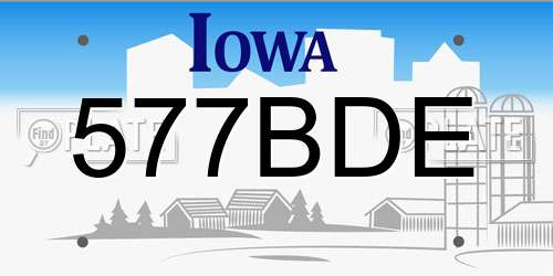 577BDE Iowa License Plate