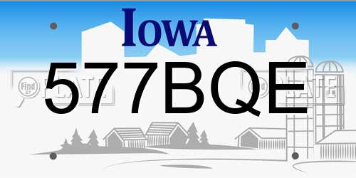 577BQE Iowa License Plate