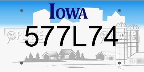 577L74 Iowa License Plate