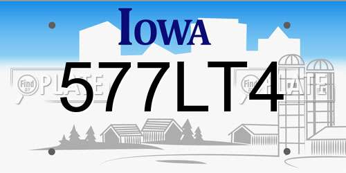 577LT4 Iowa License Plate