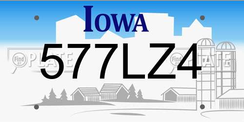 577LZ4 Iowa License Plate