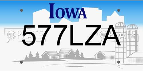 577LZA Iowa License Plate