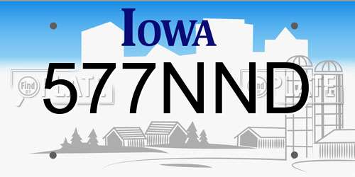 577NND Iowa License Plate
