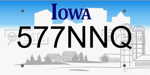 577NNQ Iowa License Plate