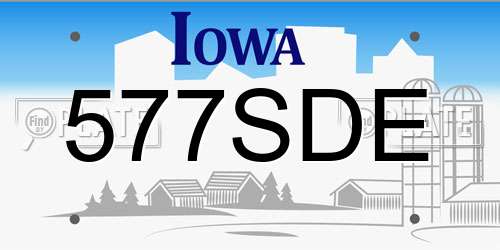 577SDE Iowa License Plate