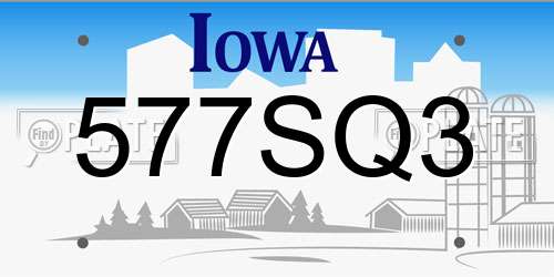 577SQ3 Iowa License Plate