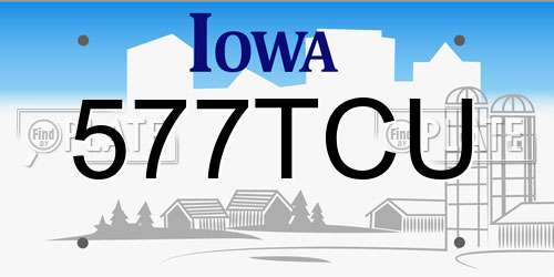 577TCU Iowa License Plate