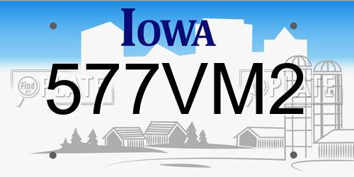 577VM2 Iowa License Plate