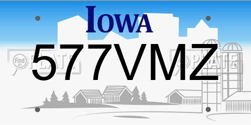 577VMZ Iowa License Plate