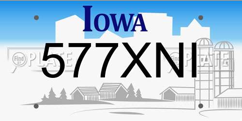 577XNI Iowa License Plate