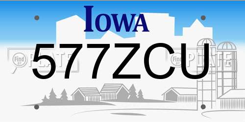 577ZCU Iowa License Plate