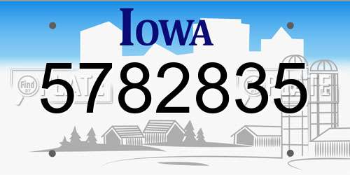 5782835 Iowa License Plate