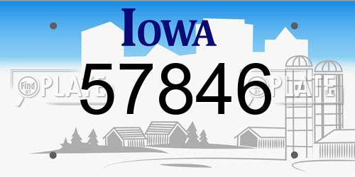 57846 Iowa License Plate