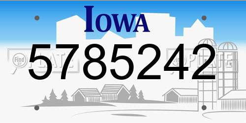 5785242 Iowa License Plate