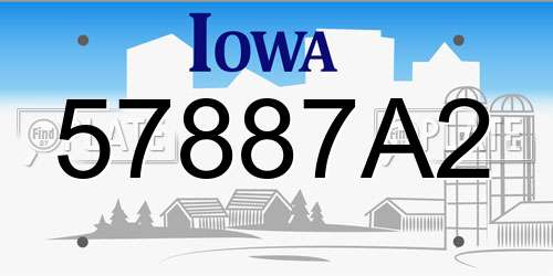 57887A2 Iowa License Plate