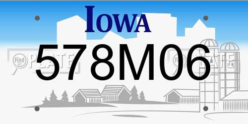 578M06 Iowa License Plate