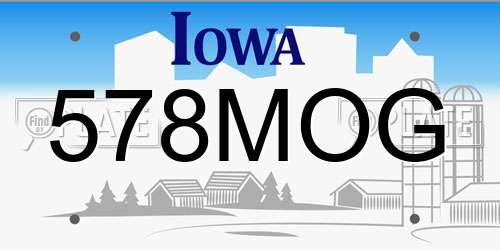 578MOG Iowa License Plate