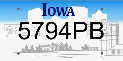 5794PB Iowa License Plate